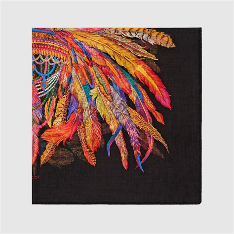 gucci feather sleeves|Gucci silk blend scarves.